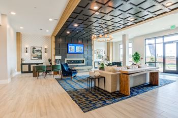 Lounge with fireplace and entertainment room